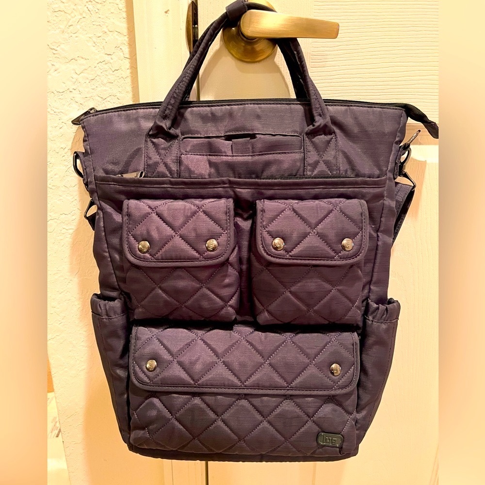 Lug Charleston Travel Bag with endless pockets Slate Blue Gray Spring Break Bag!